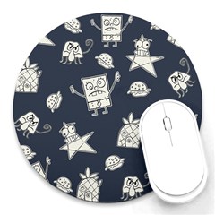 Doodle Bob Pattern Round Mousepads