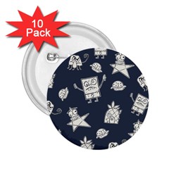 Doodle Bob Pattern 2.25  Buttons (10 pack) 