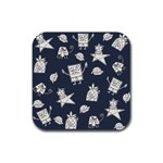 Doodle Bob Pattern Rubber Square Coaster (4 pack)  Front