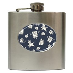 Doodle Bob Pattern Hip Flask (6 oz)