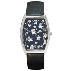 Doodle Bob Pattern Barrel Style Metal Watch