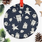 Doodle Bob Pattern Round Ornament (Two Sides) Front