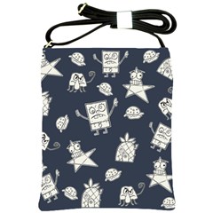 Doodle Bob Pattern Shoulder Sling Bag by Valentinaart