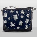 Doodle Bob Pattern Messenger Bag Front