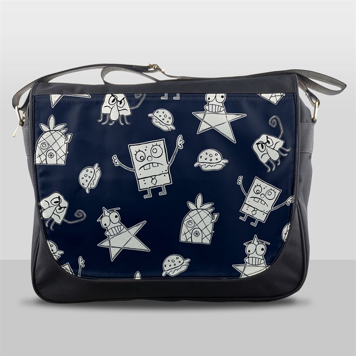 Doodle Bob Pattern Messenger Bag