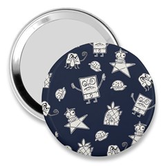 Doodle Bob Pattern 3  Handbag Mirrors