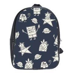 Doodle Bob Pattern School Bag (XL)