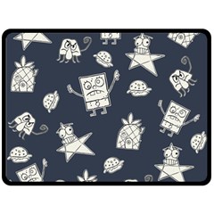 Doodle Bob Pattern Double Sided Fleece Blanket (Large) 