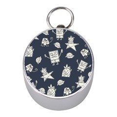 Doodle Bob Pattern Mini Silver Compasses