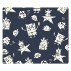 Doodle Bob Pattern Double Sided Flano Blanket (Small) 