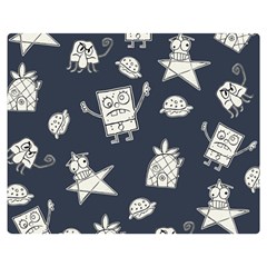 Doodle Bob Pattern Double Sided Flano Blanket (Medium) 