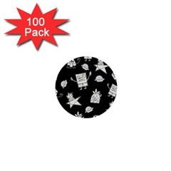 Doodle Bob Pattern 1  Mini Buttons (100 Pack)  by Valentinaart