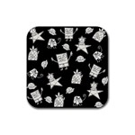 Doodle Bob Pattern Rubber Coaster (Square)  Front