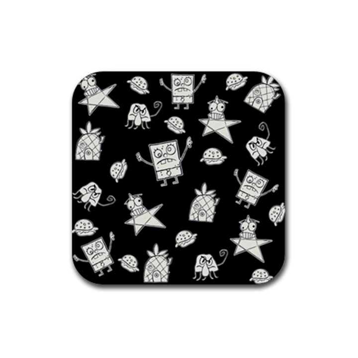 Doodle Bob Pattern Rubber Coaster (Square) 