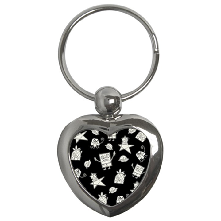 Doodle Bob Pattern Key Chains (Heart) 