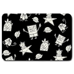 Doodle Bob Pattern Large Doormat  by Valentinaart