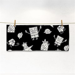 Doodle Bob Pattern Hand Towel by Valentinaart