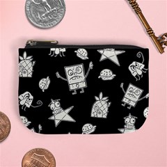 Doodle Bob Pattern Mini Coin Purse by Valentinaart