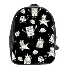 Doodle Bob Pattern School Bag (large) by Valentinaart