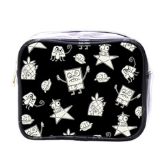 Doodle Bob Pattern Mini Toiletries Bag (one Side) by Valentinaart