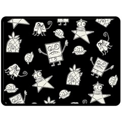 Doodle Bob Pattern Fleece Blanket (large)  by Valentinaart