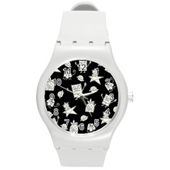 Doodle Bob Pattern Round Plastic Sport Watch (m) by Valentinaart