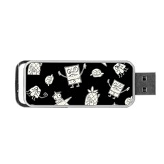 Doodle Bob Pattern Portable Usb Flash (one Side) by Valentinaart