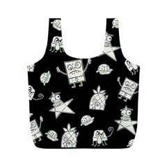 Doodle Bob Pattern Full Print Recycle Bag (m) by Valentinaart