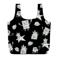 Doodle Bob Pattern Full Print Recycle Bag (l) by Valentinaart