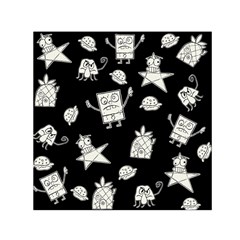 Doodle Bob Pattern Small Satin Scarf (square) by Valentinaart