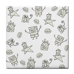 Doodle Bob Pattern Tile Coasters by Valentinaart