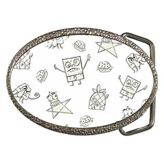 Doodle Bob Pattern Belt Buckles by Valentinaart