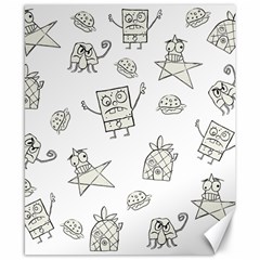 Doodle Bob Pattern Canvas 8  X 10  by Valentinaart