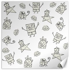 Doodle Bob Pattern Canvas 12  X 12  by Valentinaart