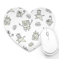 Doodle Bob Pattern Heart Mousepads by Valentinaart