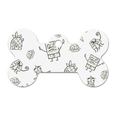 Doodle Bob Pattern Dog Tag Bone (two Sides) by Valentinaart