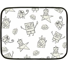 Doodle Bob Pattern Fleece Blanket (mini) by Valentinaart