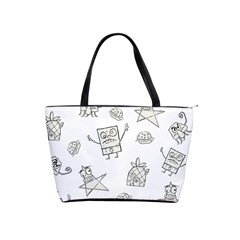 Doodle Bob Pattern Classic Shoulder Handbag by Valentinaart