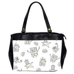 Doodle Bob Pattern Oversize Office Handbag (2 Sides) by Valentinaart