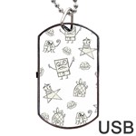 Doodle Bob Pattern Dog Tag USB Flash (One Side) Front