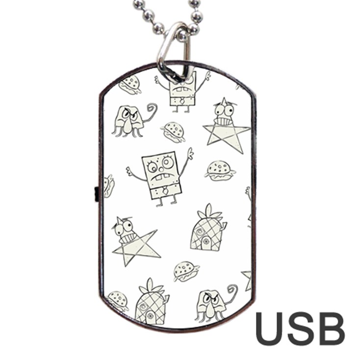 Doodle Bob Pattern Dog Tag USB Flash (One Side)