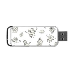 Doodle Bob Pattern Portable Usb Flash (one Side) by Valentinaart