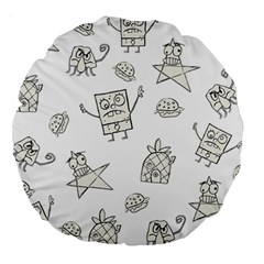 Doodle Bob Pattern Large 18  Premium Round Cushions by Valentinaart