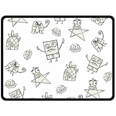 Doodle Bob Pattern Double Sided Fleece Blanket (large)  by Valentinaart