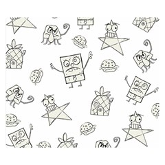 Doodle Bob Pattern Double Sided Flano Blanket (small)  by Valentinaart