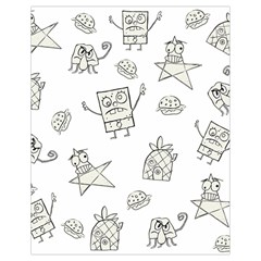 Doodle Bob Pattern Drawstring Bag (small) by Valentinaart