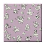 Doodle Bob Pattern Tile Coasters Front