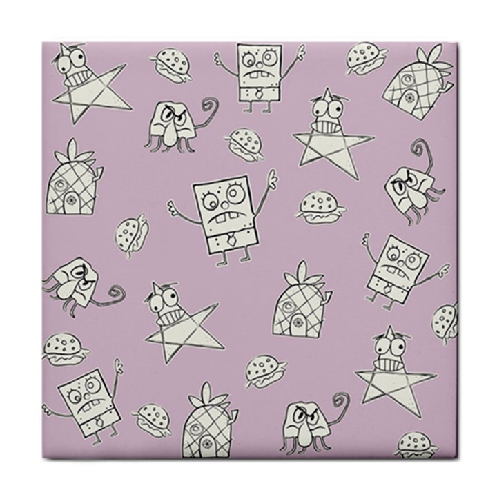 Doodle Bob Pattern Tile Coasters