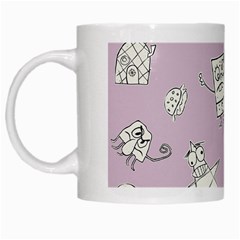 Doodle Bob Pattern White Mugs by Valentinaart