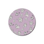 Doodle Bob Pattern Rubber Round Coaster (4 pack)  Front